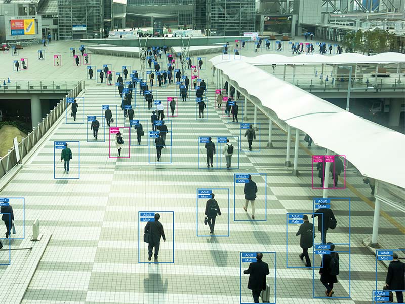 people being identified by machine learning code